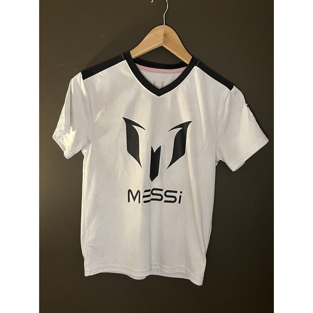 Messi Revolution Girls Soccer Jersey Shirt #10 White Pink Black Size Large L